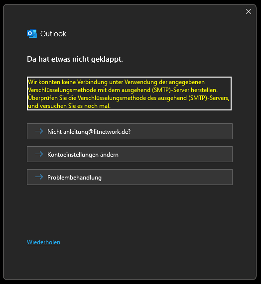 Thunderbird neues Postfach Screenshot